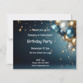 Élégant classique ballons Invitation de fête d'ann (Dos)