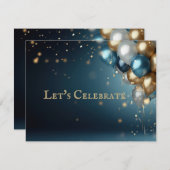 Élégant classique ballons Invitation de fête d'ann (Devant / Derrière)