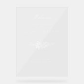 Élégant classique blanc blanc floral bienvenue (Recto)