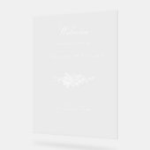 Élégant classique blanc blanc floral bienvenue (Angle)