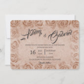 Élégant classique Floral Rustic Faire-part de mari (Devant)