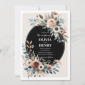 Élégant classique Floral Rustic Faire-part de mari (Devant)