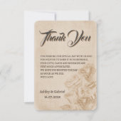 Élégant classique Floral Rustique Mariage Merci 1 (Devant)