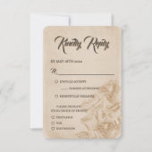 Élégant classique Floral Rustique réponse Mariage (Devant)