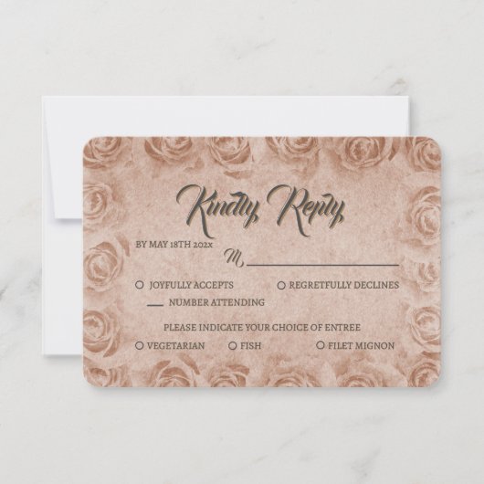 Élégant classique Floral Rustique réponse Mariage  (Devant)