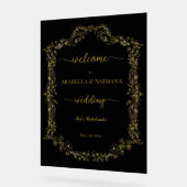 Elégant classique or Mariage Floral Bienvenue (Angle)