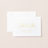 Élégant classique plié Carte de remerciements véri (Devant avec enveloppe)