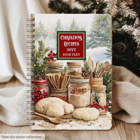 Élégant classique Recettes de Noël Carnet personna