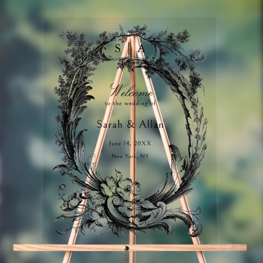 Elégant classique Rococo Floral Bienvenue (Neutre)