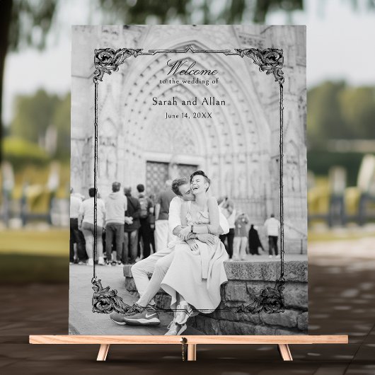 Elégant classique Rococo Floral Bienvenue