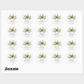 Élégant classique typographie de Noël Sticker rond (Feuille)