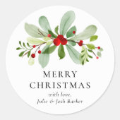 Élégant classique typographie de Noël Sticker rond (Devant)