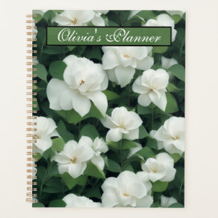 Élégant classique vert botanique blanc floral