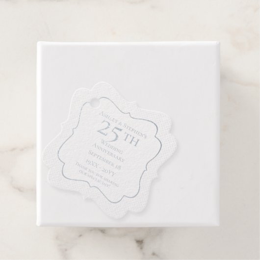 Elegant Classy 25th Wedding Jubileum Bedankjes Labels (Met doos)