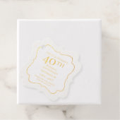 Elegant Classy 40th Wedding Jubileum Bedankjes Labels (Met doos)
