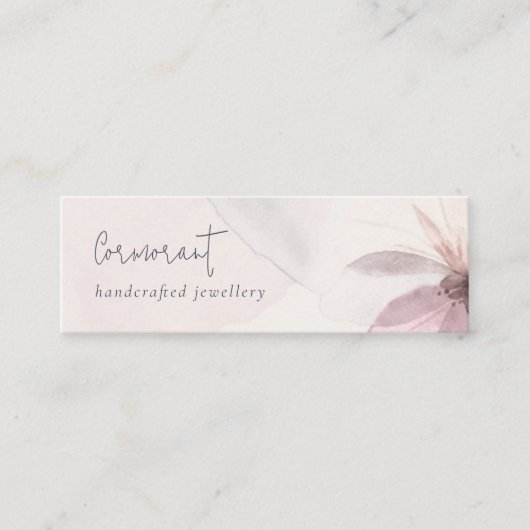 Elegant Classy Abstracte Blush Waterverf Floral Mini Visitekaartje (Voorkant)
