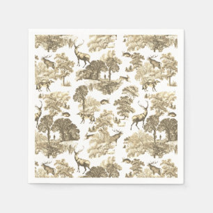 Elegant Classy Beige Frans Toile Hertenpatroon Servet