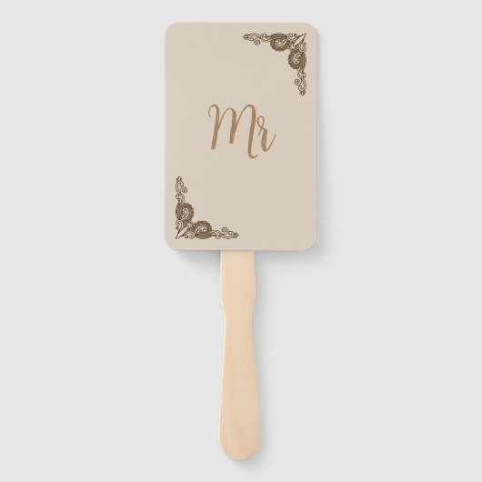 Elegant Classy Beige Mrs. of Mr Wedding Game Handwaaier (Achterkant)