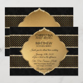 Elegant Classy Black Gold Diamond Glitter WEDDING Kaart (Voorkant / Achterkant)