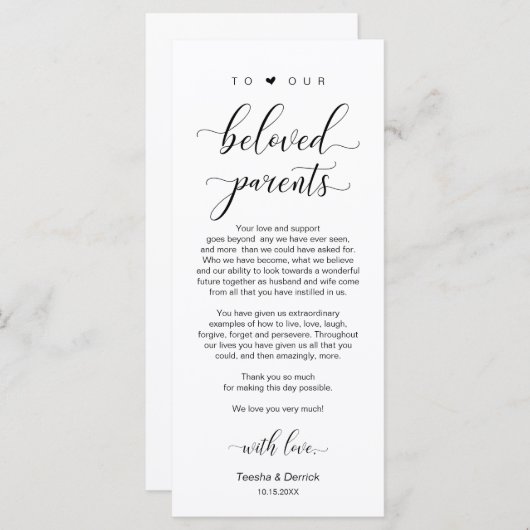 Elegant Classy Black, plaats instellen Dank je kaa Programma (Voorkant / Achterkant)