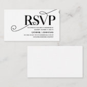 Elegant Classy, Black Script, RSVP reageren Informatiekaartje (Voorkant / Achterkant)