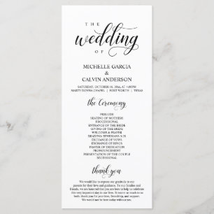 Elegant Classy, Black script, Wedding Ceremony Pro Programma