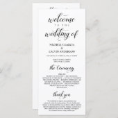 Elegant Classy, Black script, Wedding Ceremony Programma (Voorkant / Achterkant)