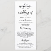 Elegant Classy, Black script, Wedding Ceremony Programma (Voorkant)