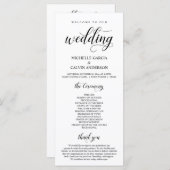 Elegant Classy, Black script, Wedding Ceremony Programma (Voorkant / Achterkant)