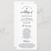 Elegant Classy, Black script, Wedding Ceremony Programma (Voorkant / Achterkant)