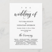 Elegant Classy, Black script, Wedding Ceremony Programma (Voorkant)