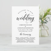 Elegant Classy, Black script, Wedding Ceremony Programma (Staand voorkant)