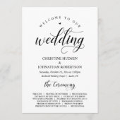 Elegant Classy, Black script, Wedding Ceremony Programma (Voorkant)