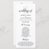 Elegant Classy, Black script, Wedding Ceremony Programma (Voorkant / Achterkant)