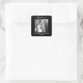 Elegant Classy Black White Photo Weddenschap Harte Vierkante Sticker (Tas)