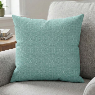 Elegant Classy Blauwgroen Mosaic Geometric Pattern Stof