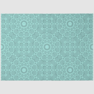Elegant Classy Blauwgroen Mosaic Geometric Pattern Tissuepapier