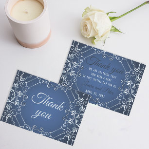 Elegant Classy Blue and Silver-bedankkaart