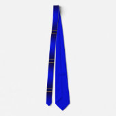 Elegant & Classy Blue & Gold Bar Patroon Stropdas (Achterkant)
