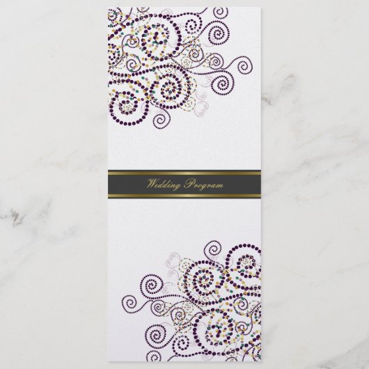 Élégant Classy Boho Purple Spirals Programme de ma (Dos)
