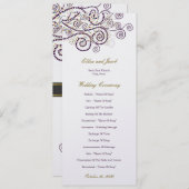 Élégant Classy Boho Purple Spirals Programme de ma (Devant / Derrière)