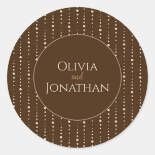 Elegant Classy Bronze  Envelope Seal Ronde Sticker