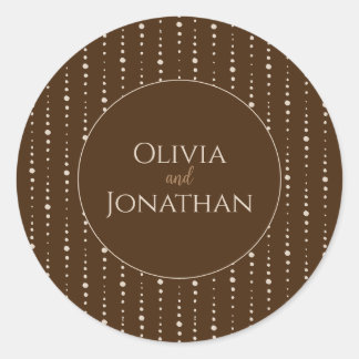 Elegant Classy Bronze  Envelope Seal Ronde Sticker