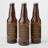 Elegant Classy Bronze  huwelijk Bier Etiket (Flessen)