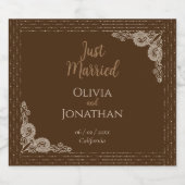 Elegant Classy Bronze  huwelijk Bier Etiket (Enkel label)