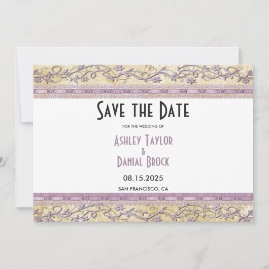 Elegant Classy Chic Lijst Formele bruiloft Save The Date (Voorkant)