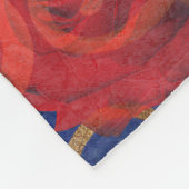 Elegant Classy Damask  Red Rose Blue Fleece Deken (Hoek)