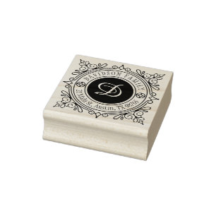 Elegant Classy Deco Monogram Adres Stempel