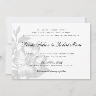 Elegant Classy Dogwood Flower Wedding Kaart