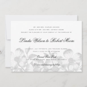 Elegant Classy Dogwood Flower Wedding Kaart
